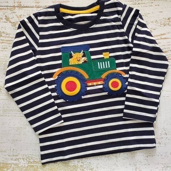 Highland Cow and Tractor Applique Long-Sleeve Top - Picture 6 of 16